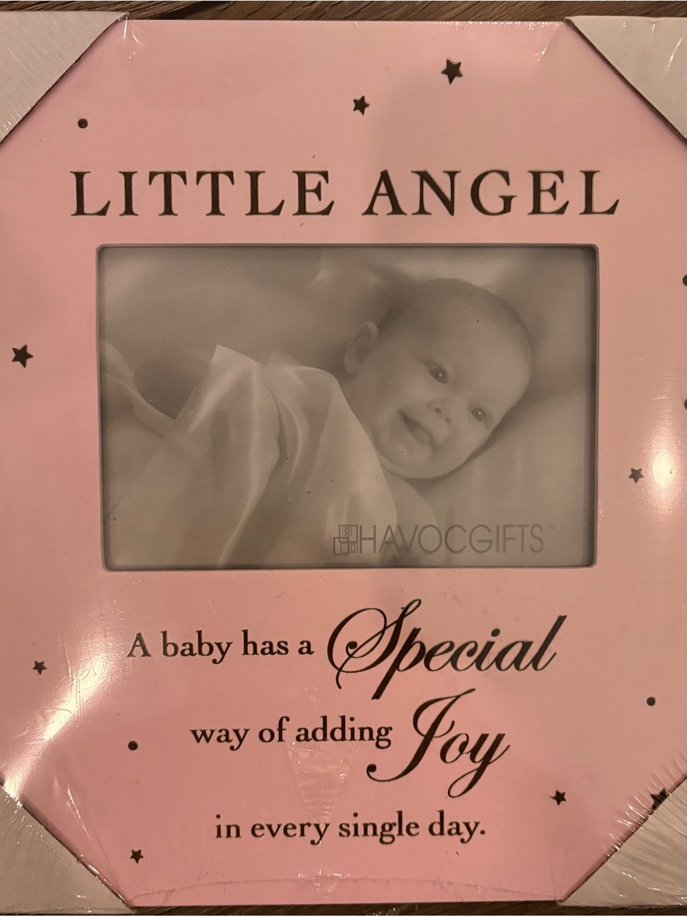 Havoc Gifts "Little Angel" Engraved Baby Girl Photo Frame 4x6 - NWT